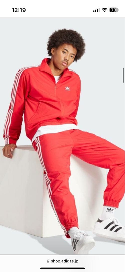 adidas 赤 ジャージ上下セット - メルカリ