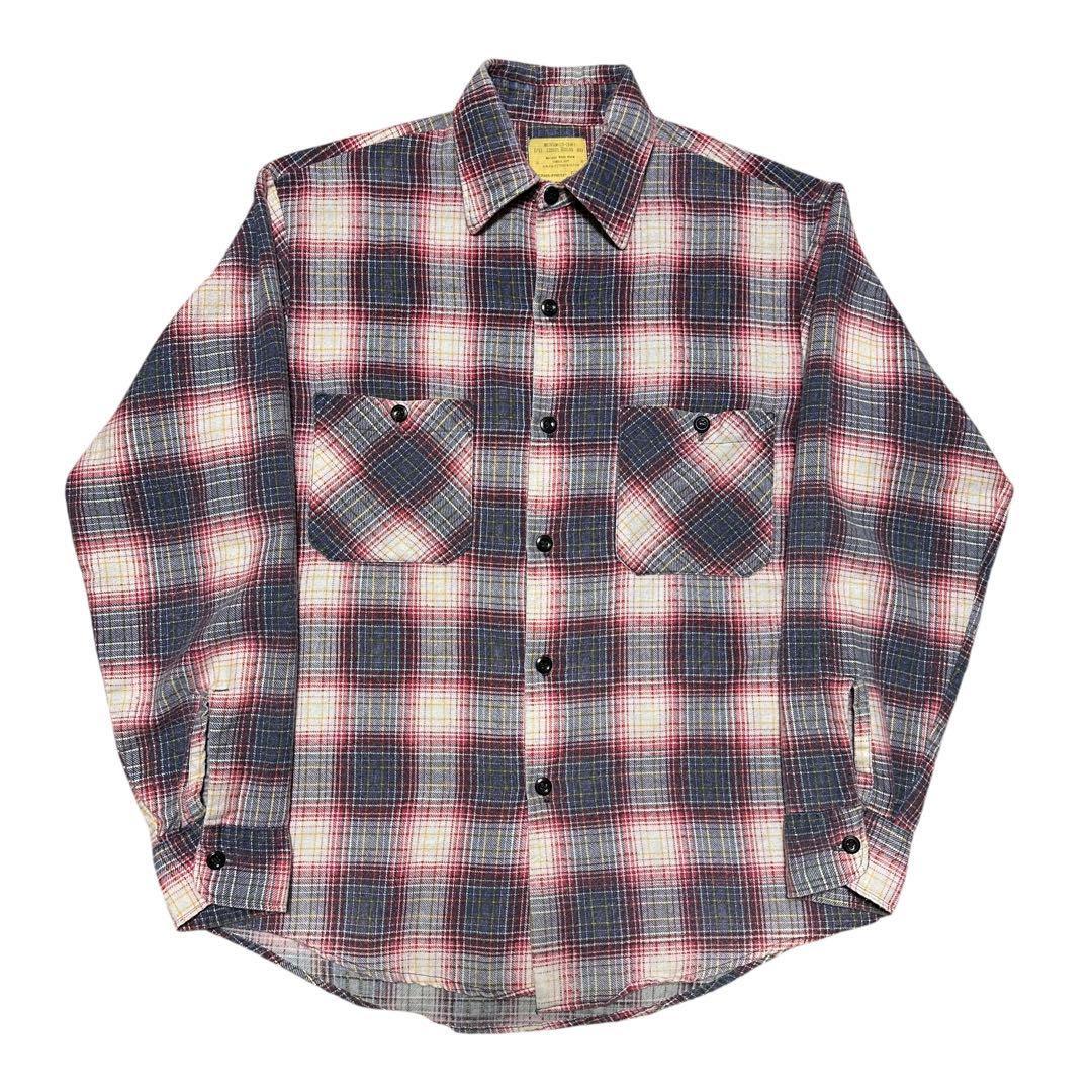 激レア70s Sears カートコバーン着 オンブレチェックプリントネルシャツ
