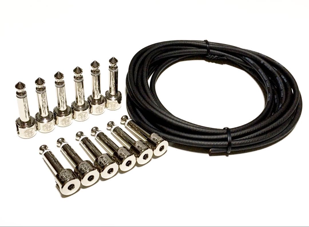 結ソルダーレスケーブル(片面印字)銀色キャップ ニッケルプラグ　6セット