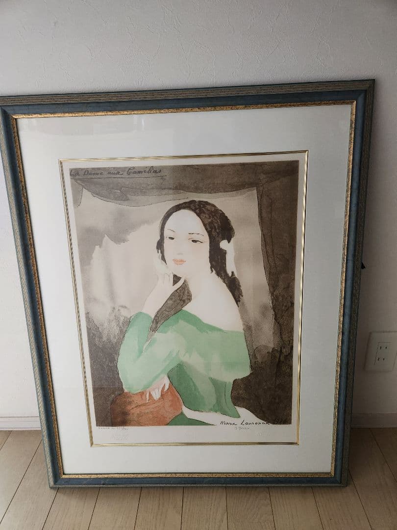 マリー・ローランサンの「La Dame aux Camlias」のリトグラフ