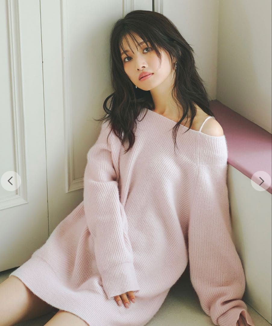 ラクーン混ニットミニワンピース