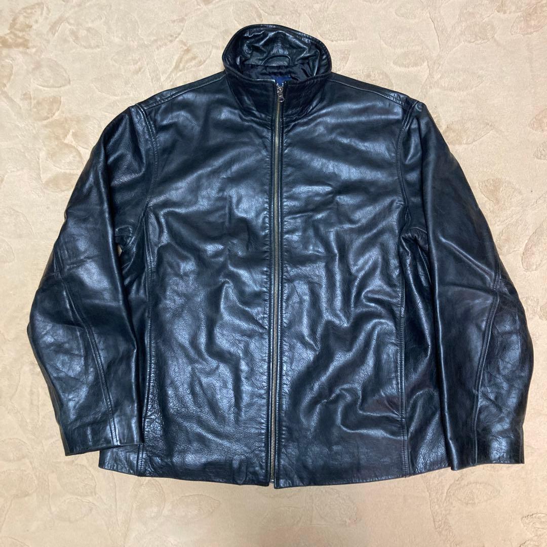 ビンテージ　オールドギャップ レザーさジャケット ブラック L 90s GAP オールドギャップ 肉厚 レザージャケット 黒 XXL Tバック