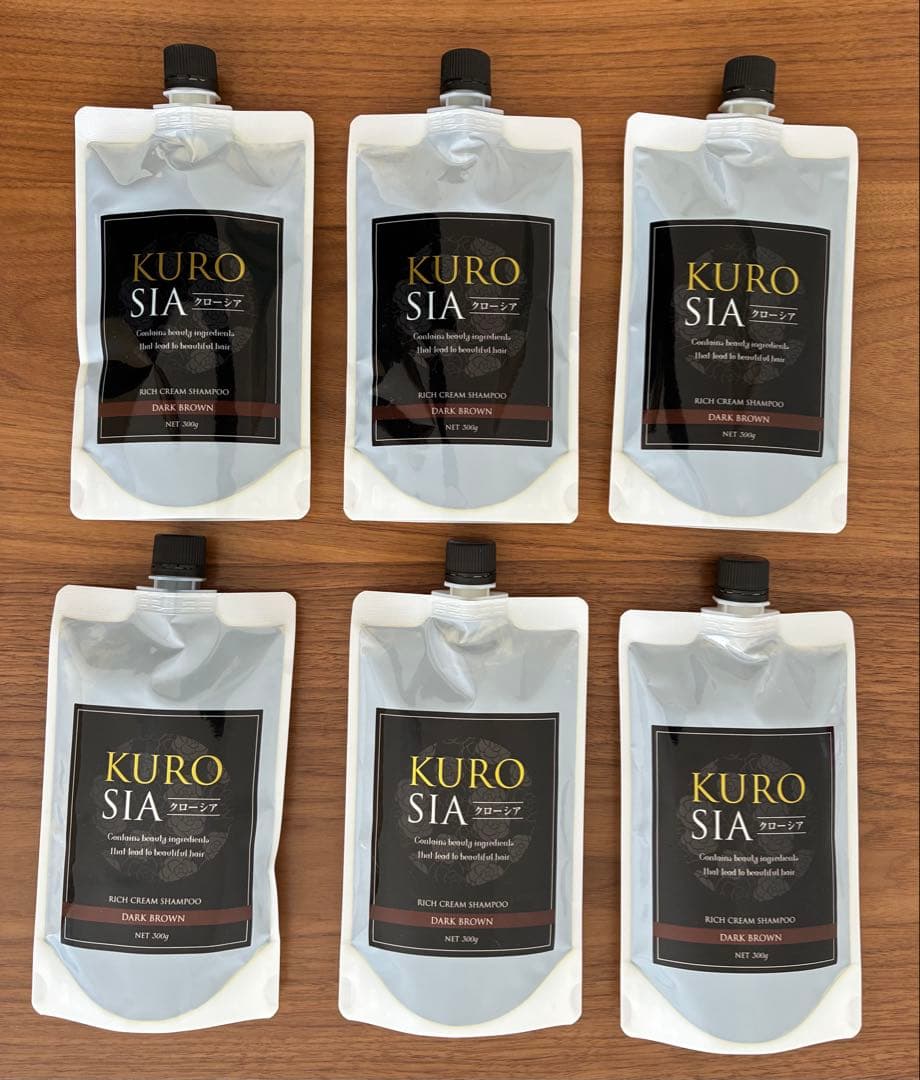 KURO SIA リッチクリームシャンプー ダークブラウン300g 6パック