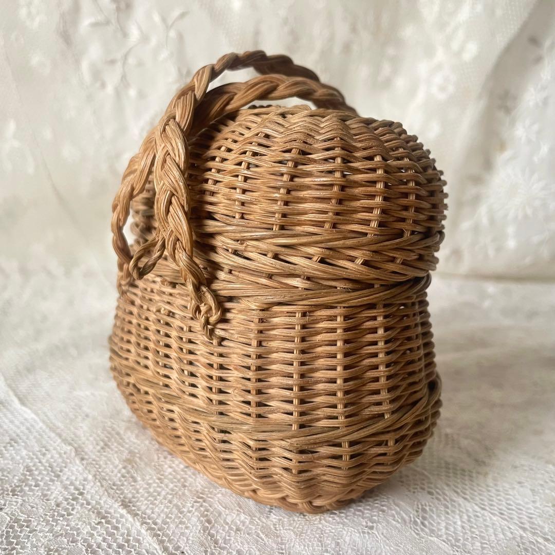 ドールパニエ フランスアンティーク 人形用 ミニ プチ カゴ 籠 かごの