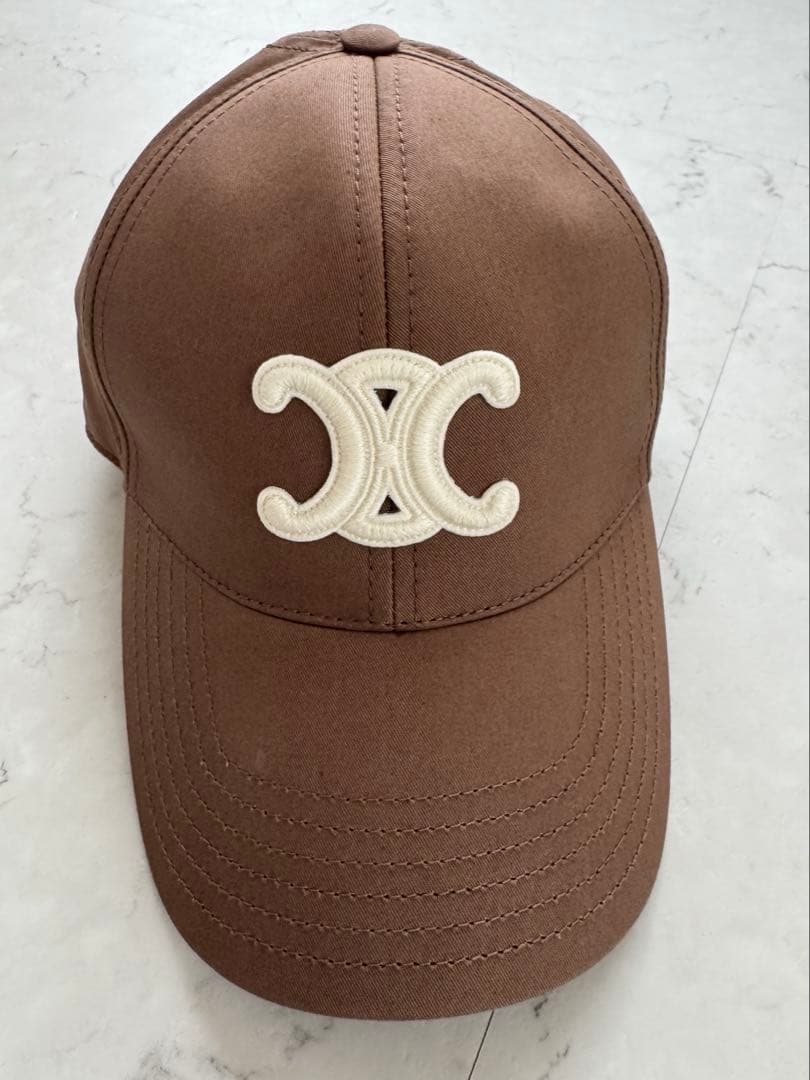 CELINE ブラウンベースボールキャップ S