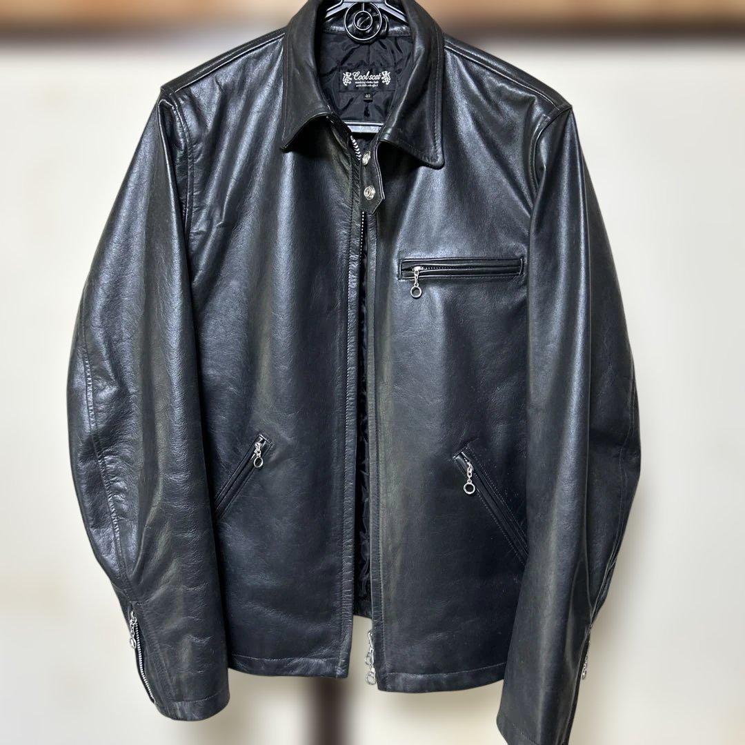 ライダース ジャケット　革ジャン　ブラック