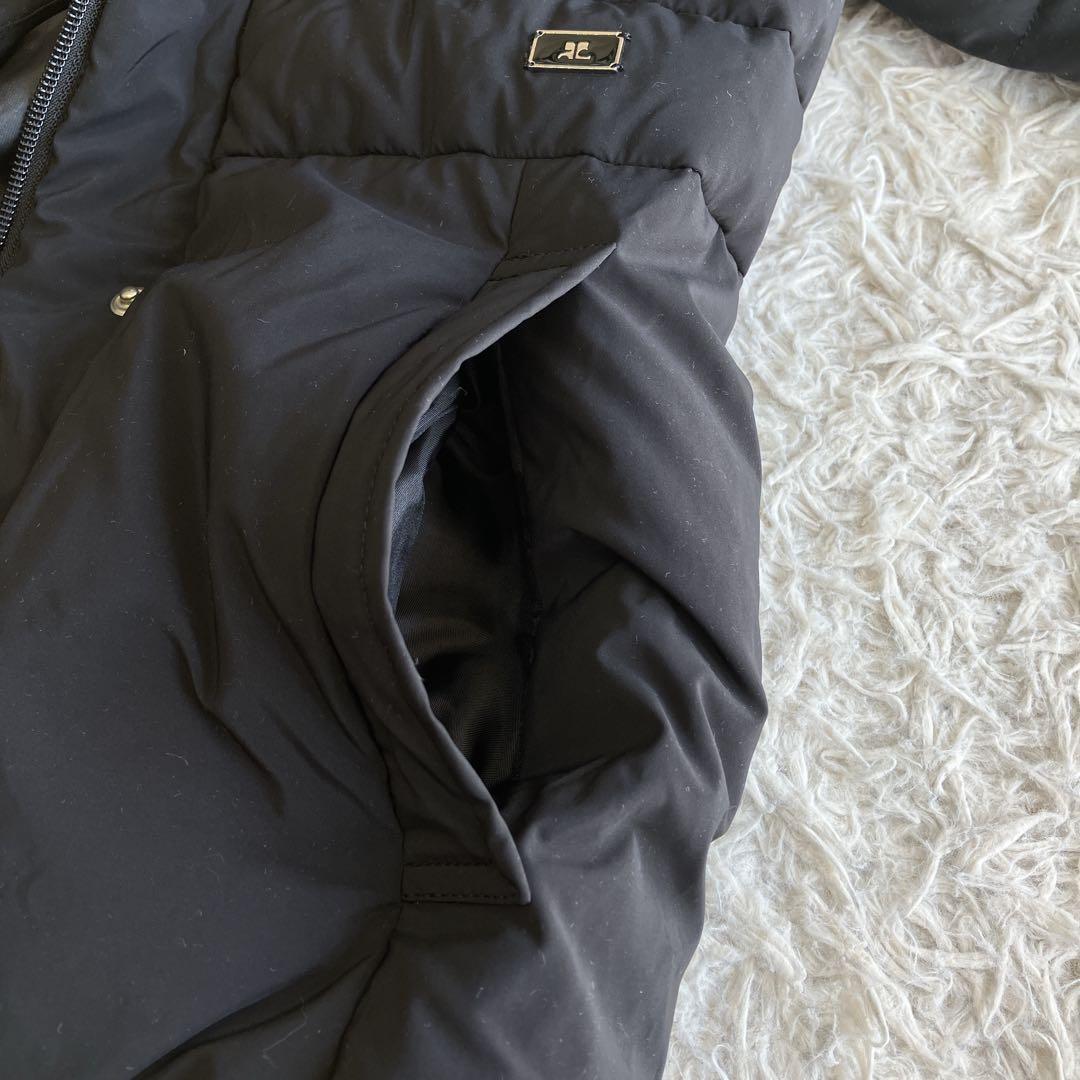 美品 クレージュ ダウンコート ダウンジャケット ロゴプレート