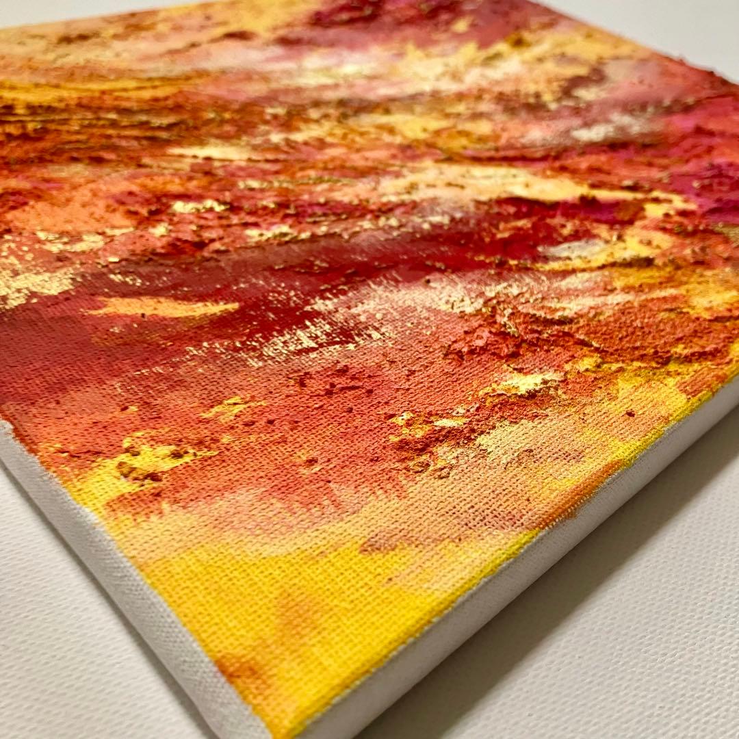 autumn＊テクスチャーアート 絵画 原画 抽象画 秋 紅葉 ハロウィン