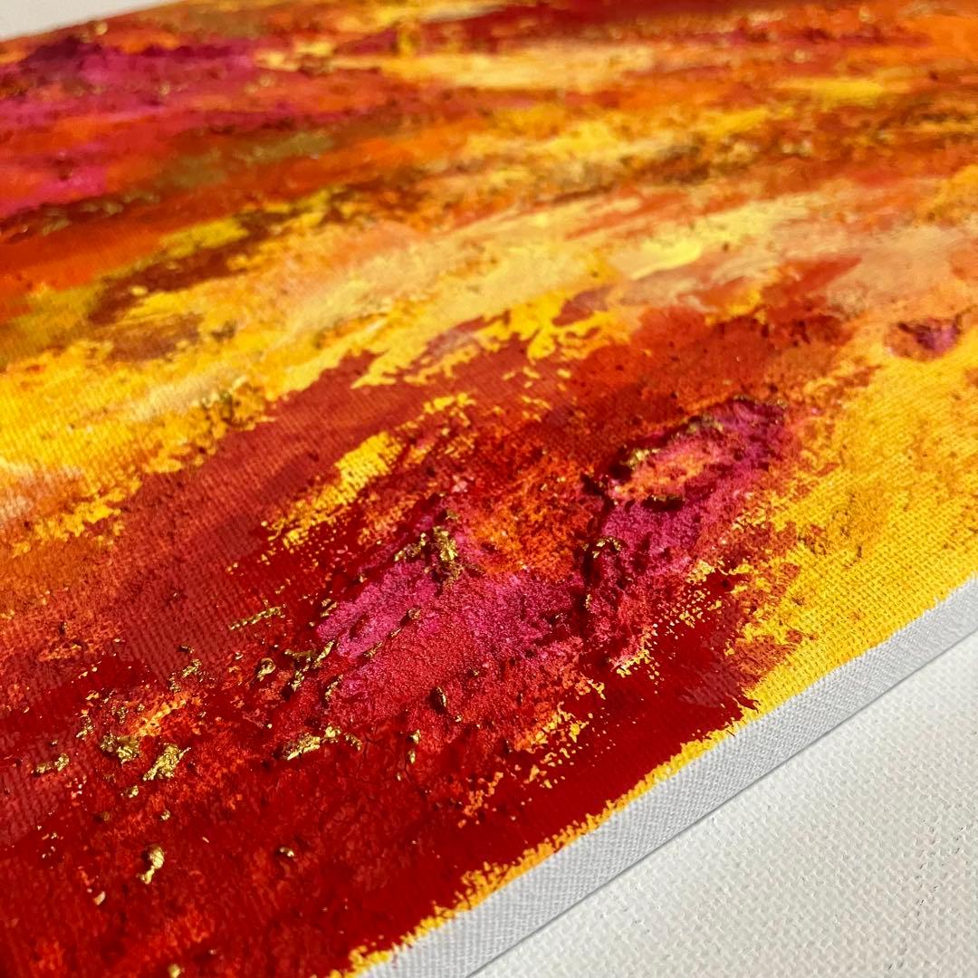 autumn＊テクスチャーアート 絵画 原画 抽象画 秋 紅葉 ハロウィン