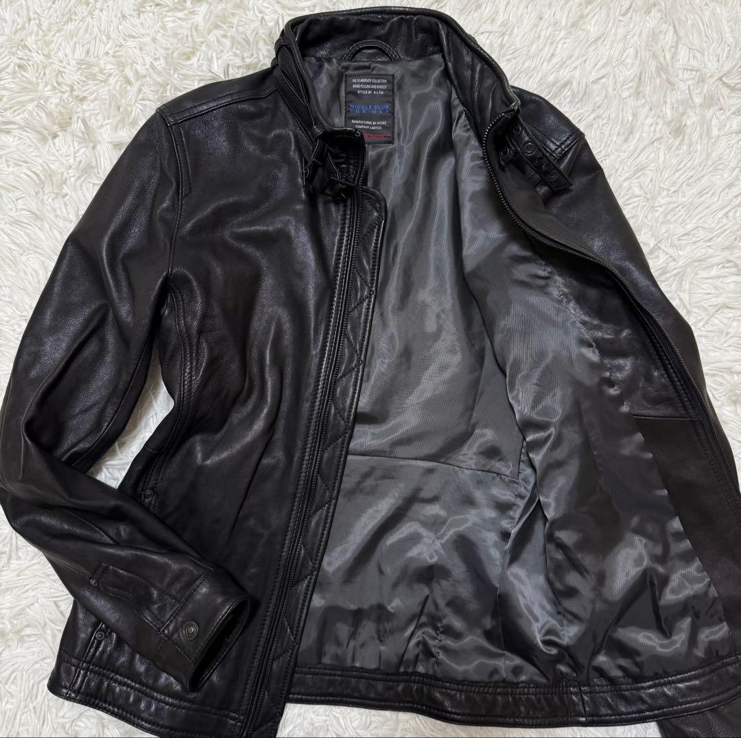極美品】NICOLE CLUB FOR MEN レザーライダースジャケット - メルカリ