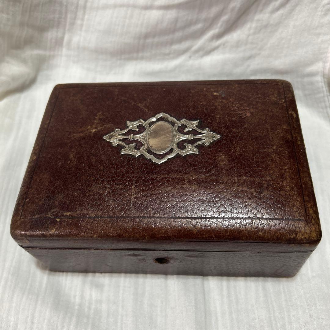 アンティーク ボックス　銀色装飾　フランス蚤の市