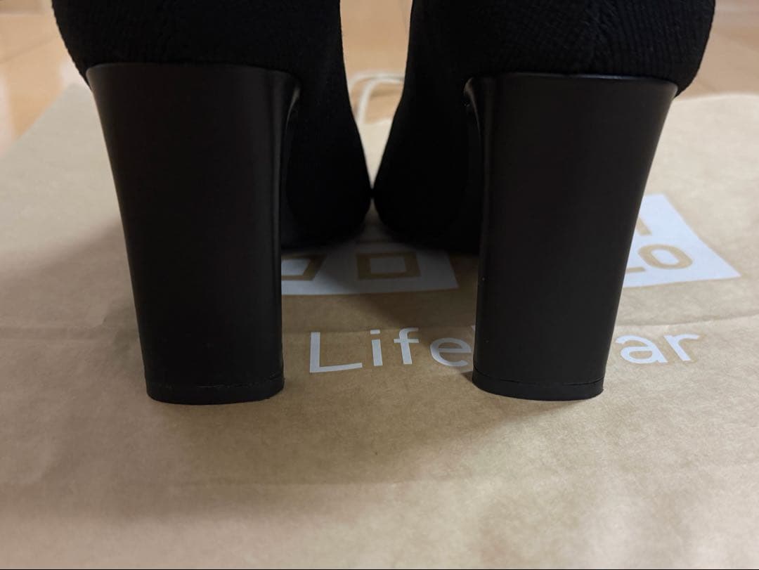 鈴木亜美プロデュース オープントゥ ニットブーツ ソックスブーツ S