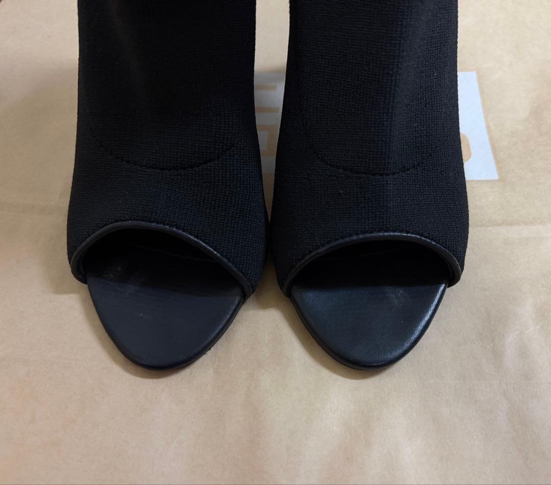 鈴木亜美プロデュース オープントゥ ニットブーツ ソックスブーツ S