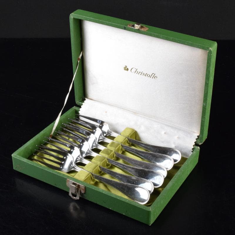 カトラリー フランス製 クリストフル フォーク 6点 箱付 V 7015