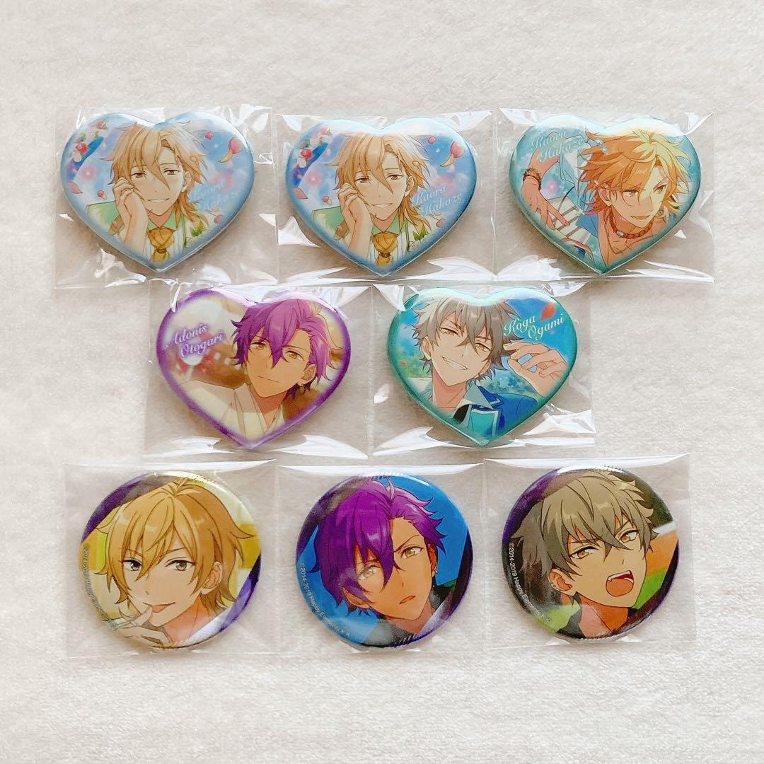 あんスタ UNDEAD羽風薫 大神晃牙 乙狩アドニス ハート缶バッジキャラ