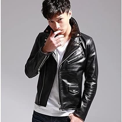 VANQUISH牛革ダブルライダースジャケットMメンズBLACK定価55000円