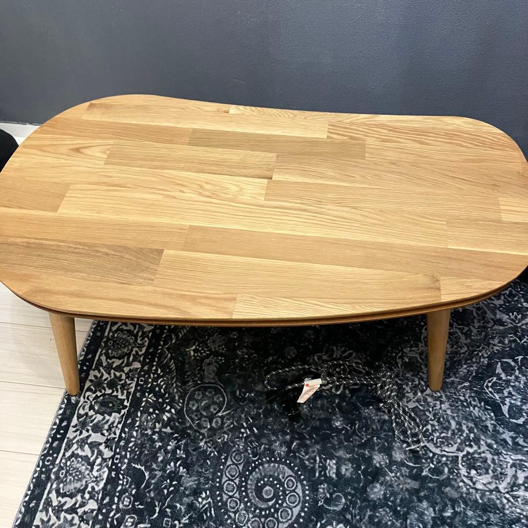 GK　コタツテーブル こたつ コタツテーブル 幅105cm 長方形 鏡面仕上げ 光沢 ホワイト 白