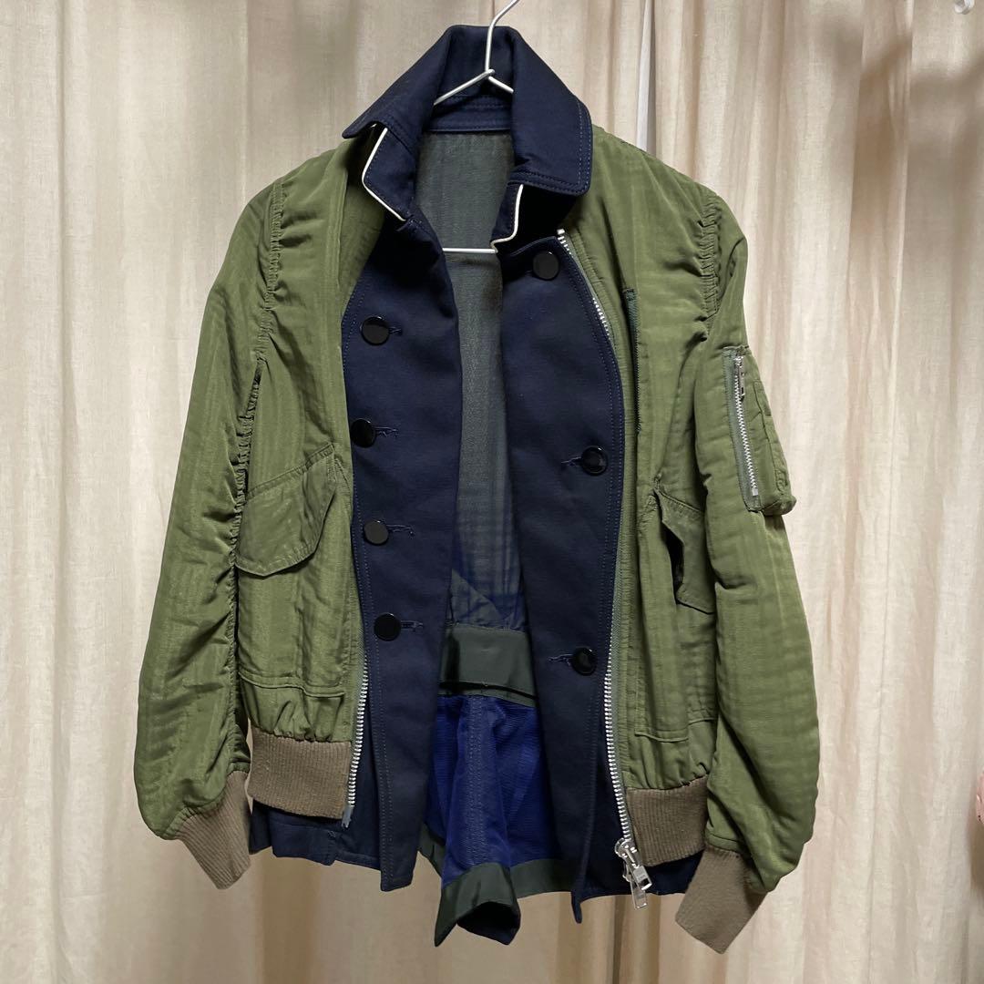 r*1様 希少⭐︎sacai 15ss MA-1ドッキングブルゾン