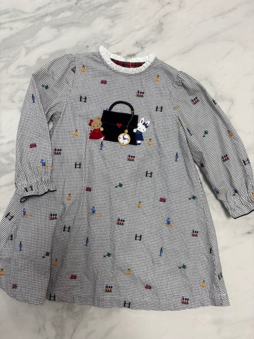 【familiar】チェック柄ワンピース 90cm【ファミリア】