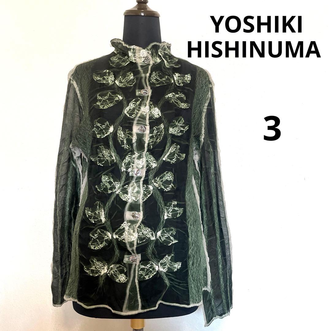 ヨシキヒシヌマ　シースルー長袖シャツ　3