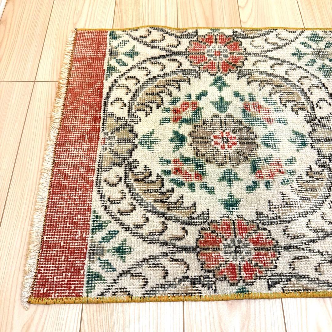 トルコ ヴィンテージラグ ヴィンテージランナー フローラル レッド