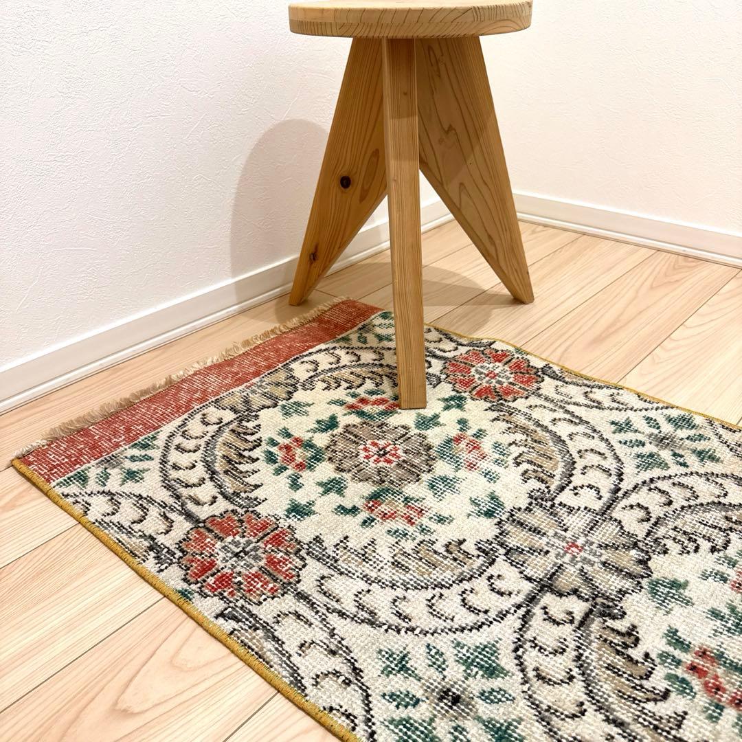 トルコ ヴィンテージラグ ヴィンテージランナー フローラル レッド