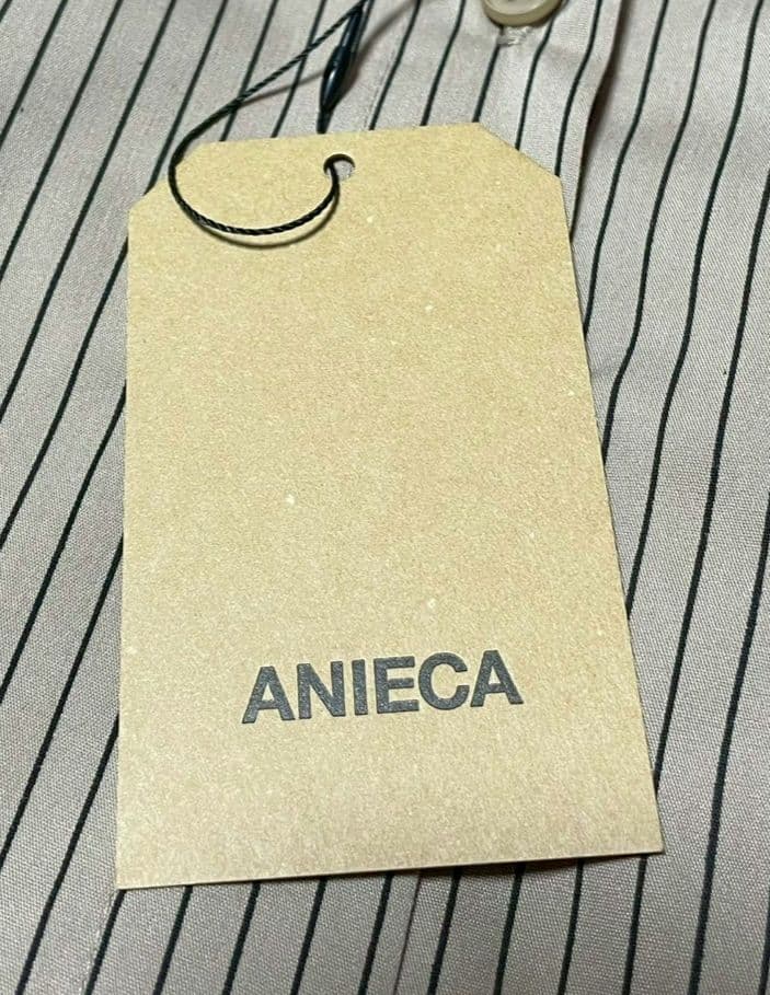 未使用 2025年モデル ANIECA ストライプエンブレムシャツ ブラウン
