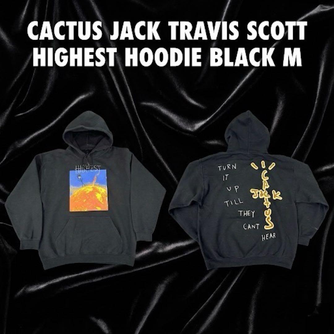 123 カクタスジャック トラヴィススコット HIGHEST パーカー 黒 M