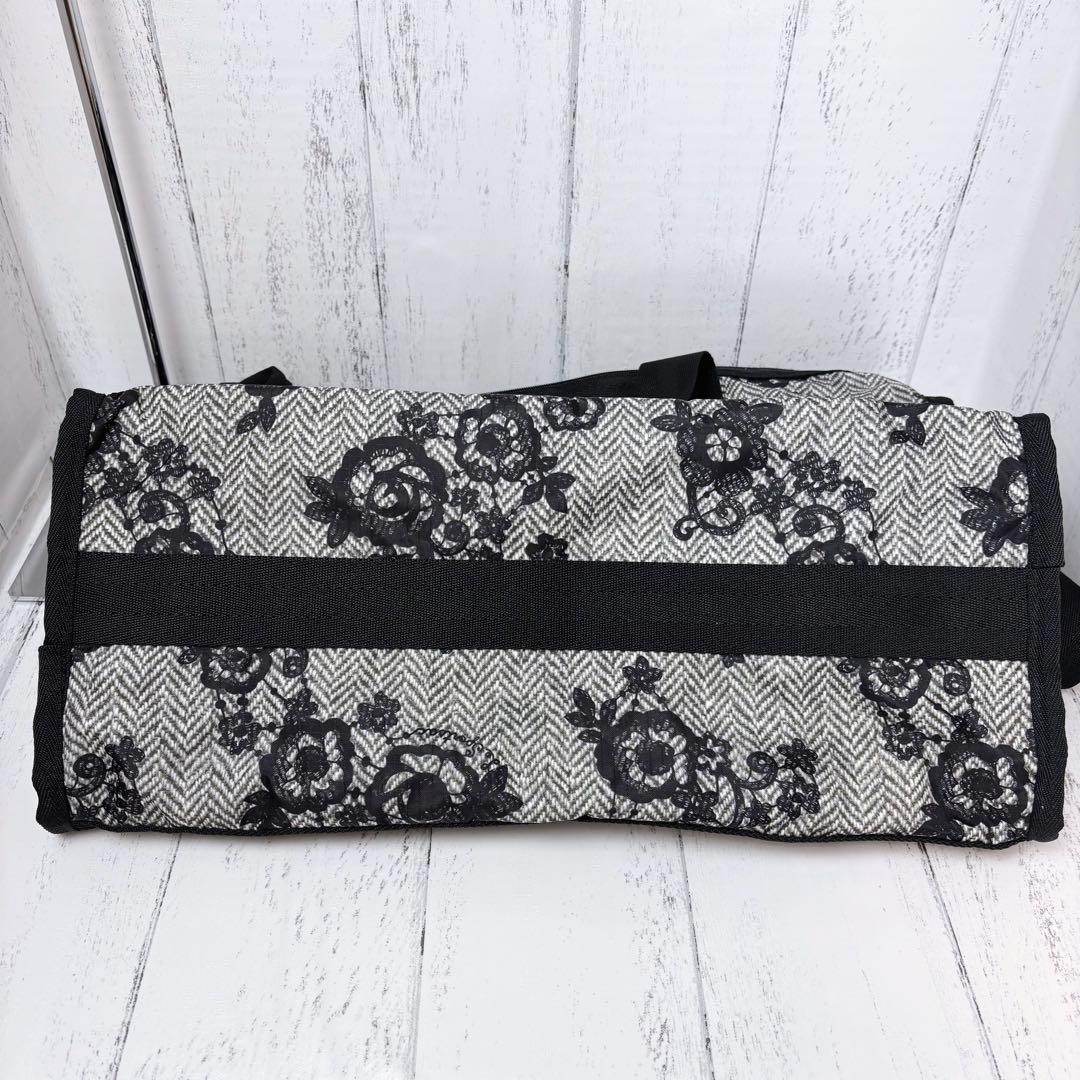 未使用級美品◇レスポートサック ヘリンボーン レース調花柄 ボストン
