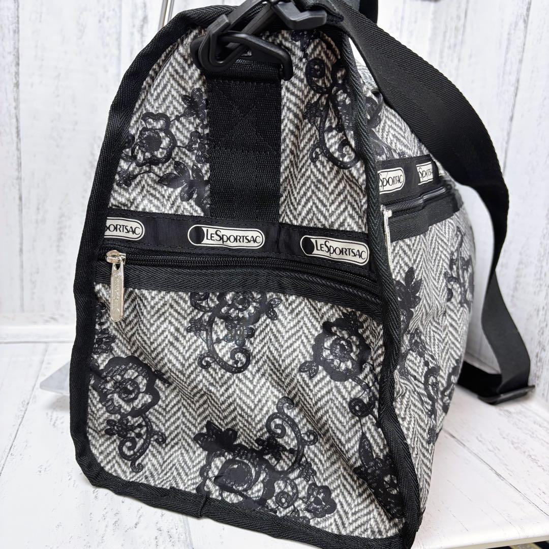 未使用級美品◇レスポートサック ヘリンボーン レース調花柄 ボストン