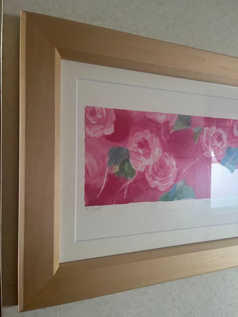 額入り版画 限定ジクレー ジニーキム バラ 花 現行品 サイン.ED.証明書