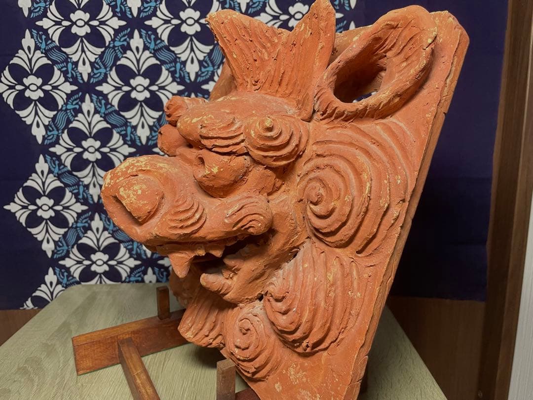 島常賀作 壺屋焼 面シーサー - メルカリ