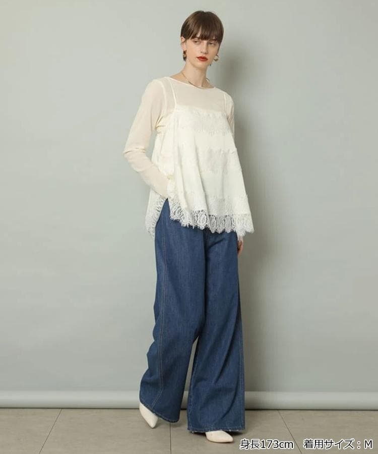 最新作 完売色 新品 CADUNE レースキャミブラウス オフ白 - メルカリ