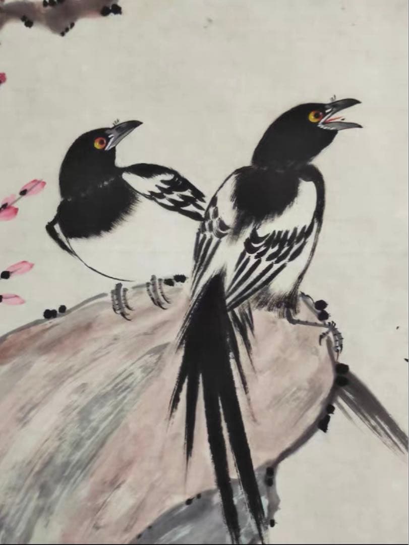 【12月限定価格】王雪涛《報喜図》中堂画｜掛け軸・実物撮影