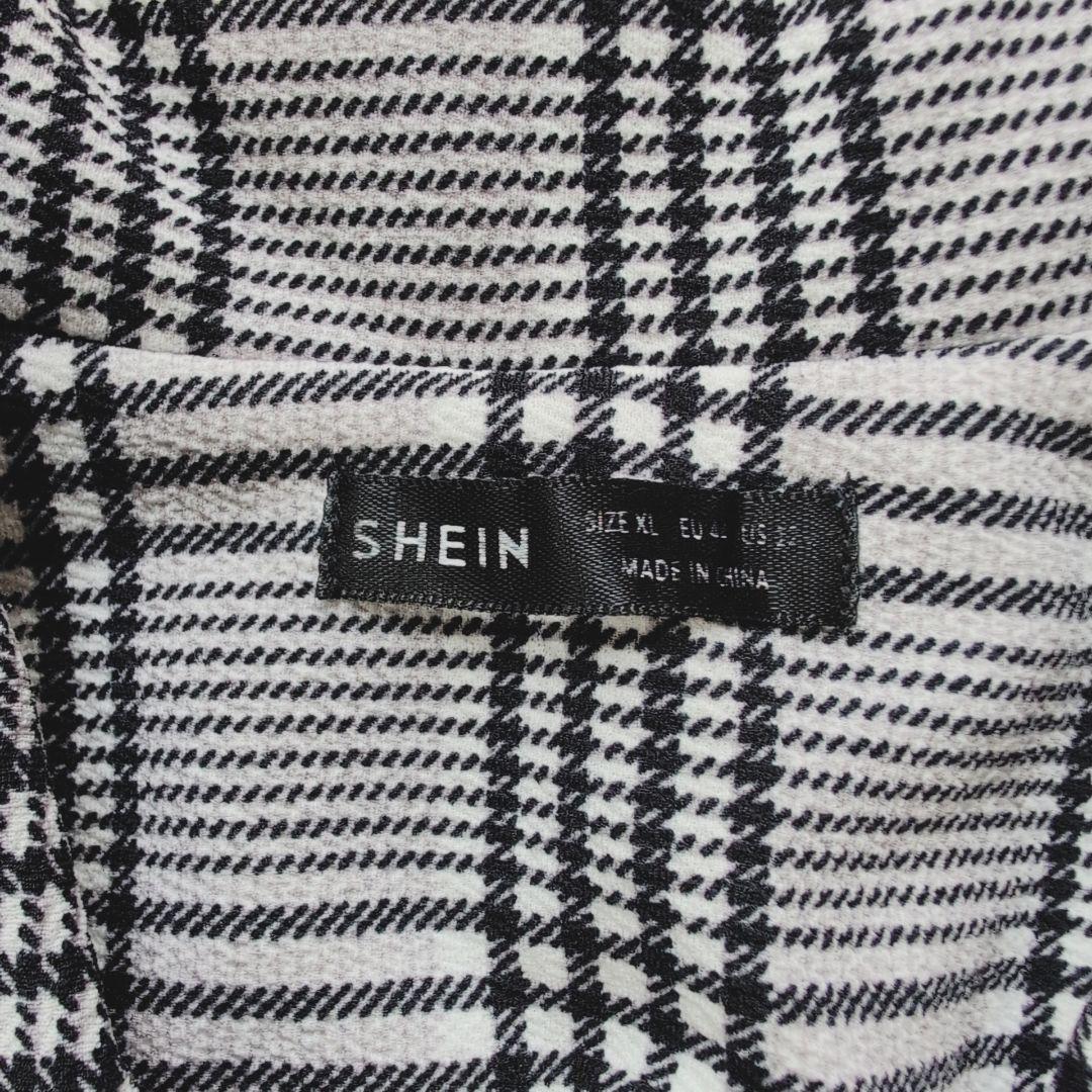 SHEIN チェック柄 ダブルブレストベスト XL - メルカリ