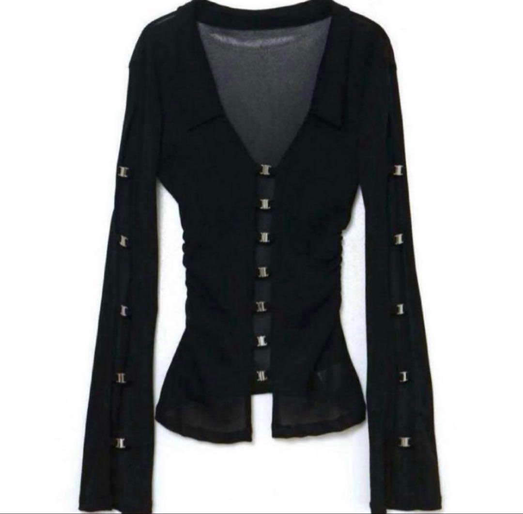 トップス meltthelady sheer hook tops black Bubbles - melt the lady sheer hook topsの通販 by y's shop