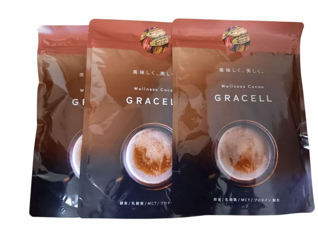 【新品、未開封】GRACELL ウェルネス　ココア　グレイセル　100g×3袋