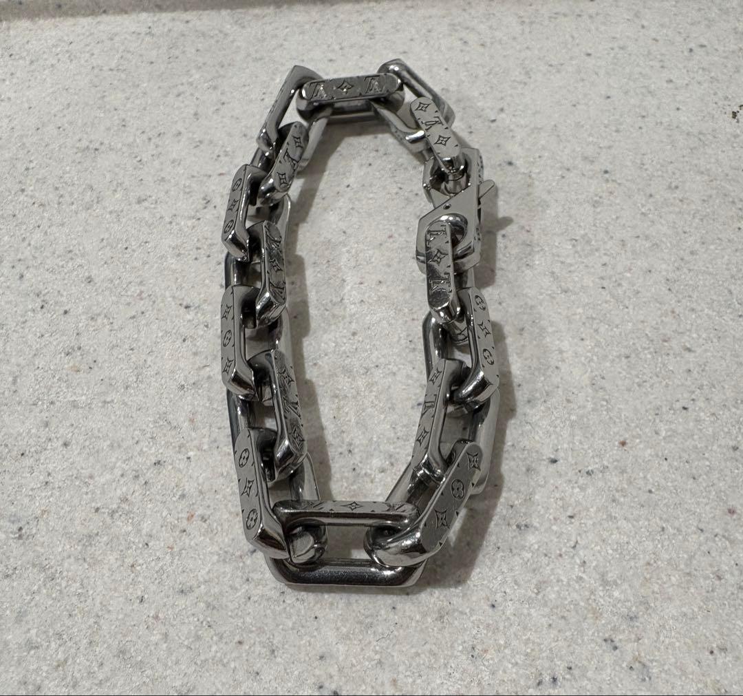 LOUIS VUITTON ブレスレットモノグラムシルバーM00309 Lサイズ - メルカリ