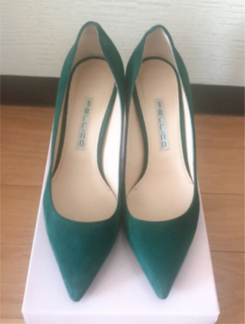 はるだ　美品 ペリーコ グリーン パンプス CORA DAMA グランデアネッリ パンプス 5．5cm MOSSGREEN