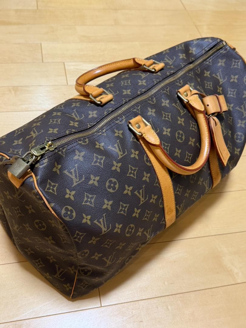 ルイヴィトン キーポル50 モノグラム ボストンバッグ 正規品 キーポル50 モノグラム ボストンバッグ PVC レザー ブラウン ルイ