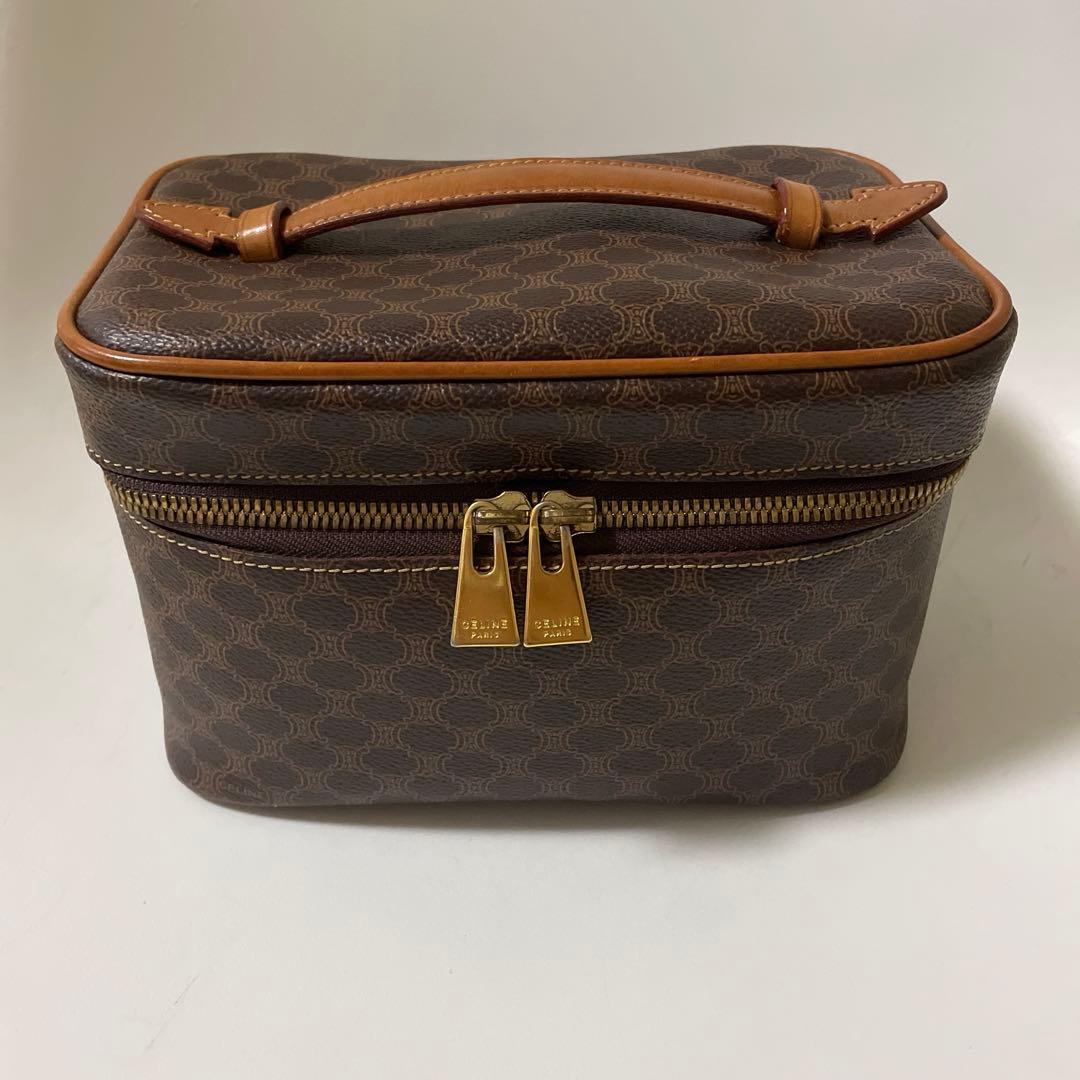 【希少】セリーヌ　バニティバッグ CELINE（セリーヌ） 〇〇 バニティバッグ マカダム柄 DM96 ブラウン