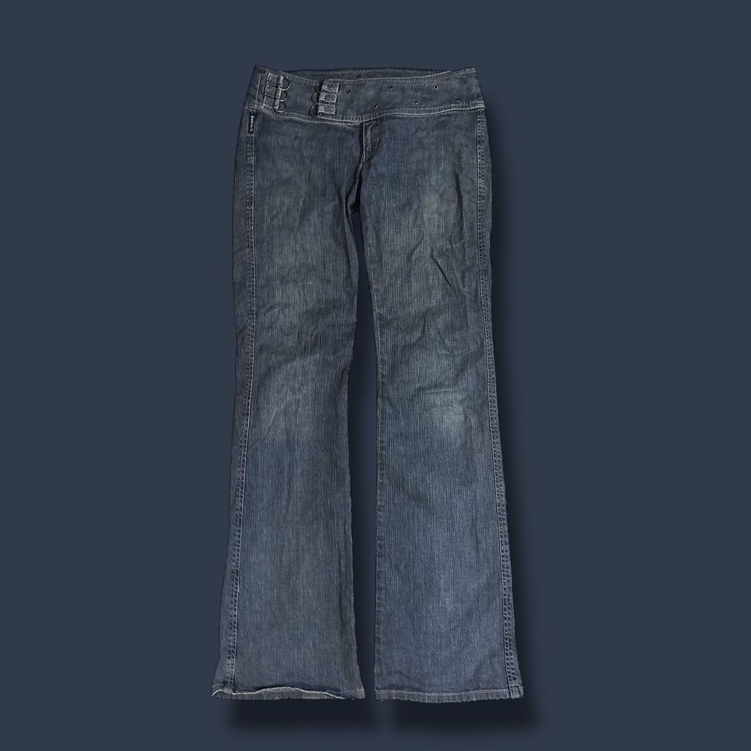 パンツ 00s Y2K ARMANI flare black denim pants