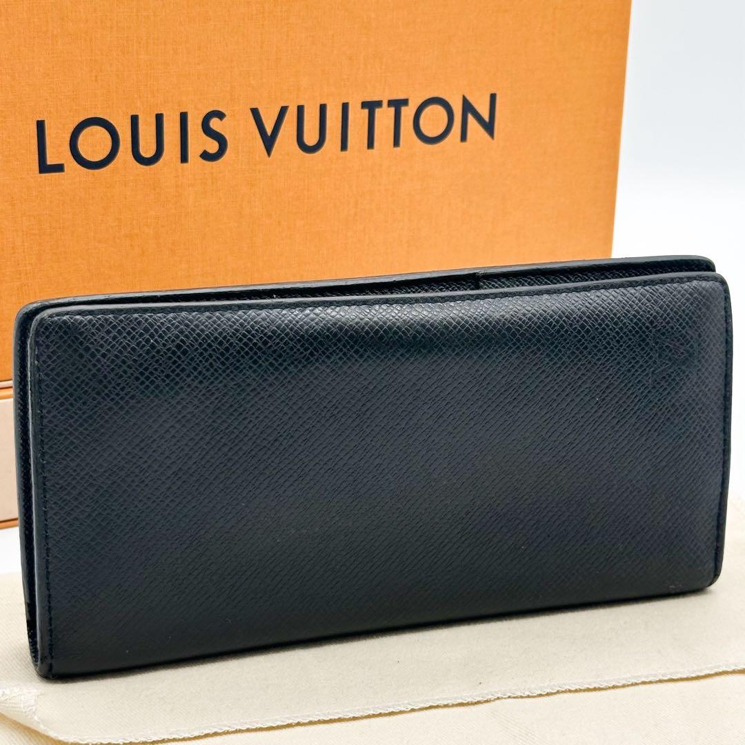 ルイヴィトン ポルトフォイユ ブラザ タイガ 二つ折り 長財布 レザー ブラック