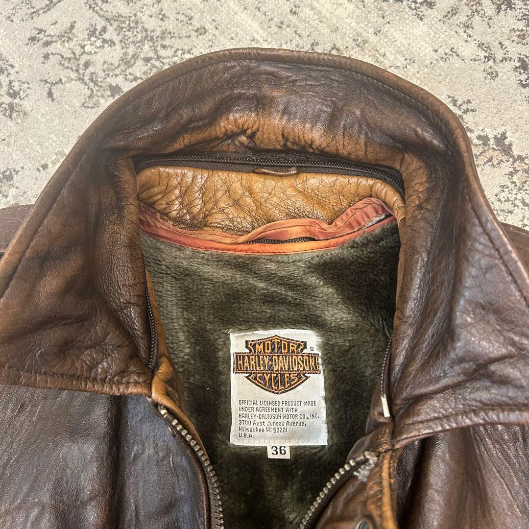 HARLEY-DAVIDSON G1 レザーフライトジャケット 襟ボア ライナー - メルカリ