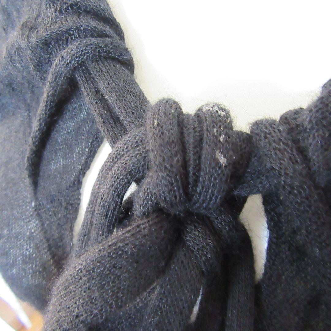 Y's リボン付ブラックニット 長袖 アルパカ100%