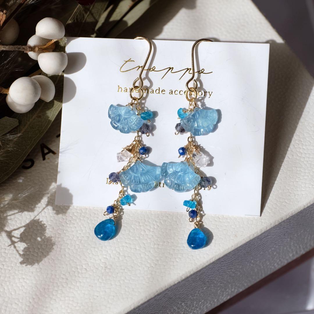 みっちゃん ♦︎14kgfアクアマリンフリルカービングピアス 楽天市場】アクアマリン ピアス（ボディピアス｜ジュエリー