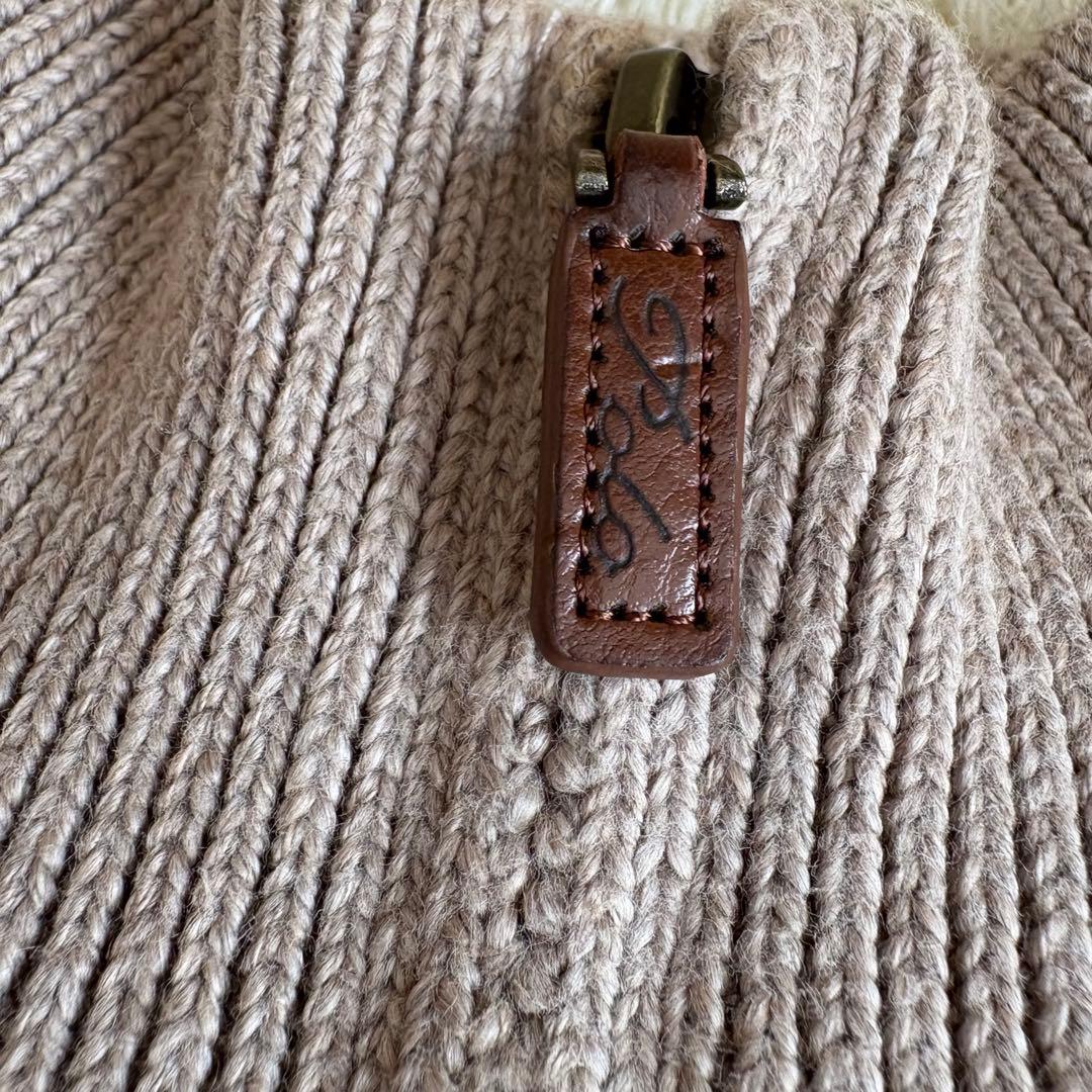 ラルフローレン ケーブル ハーフジップニット XS モカベージュ