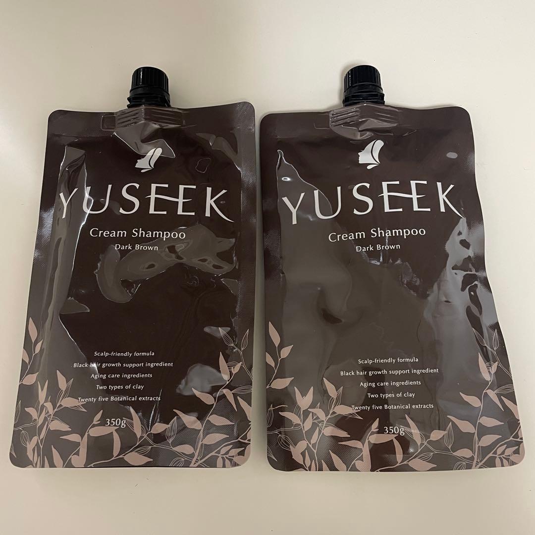 YUSEEK クリームシャンプー ダークブラウン 350g 2個セット 2袋SET YUSEEK ユーシーク クリームシャンプー 350g ダークブラウン