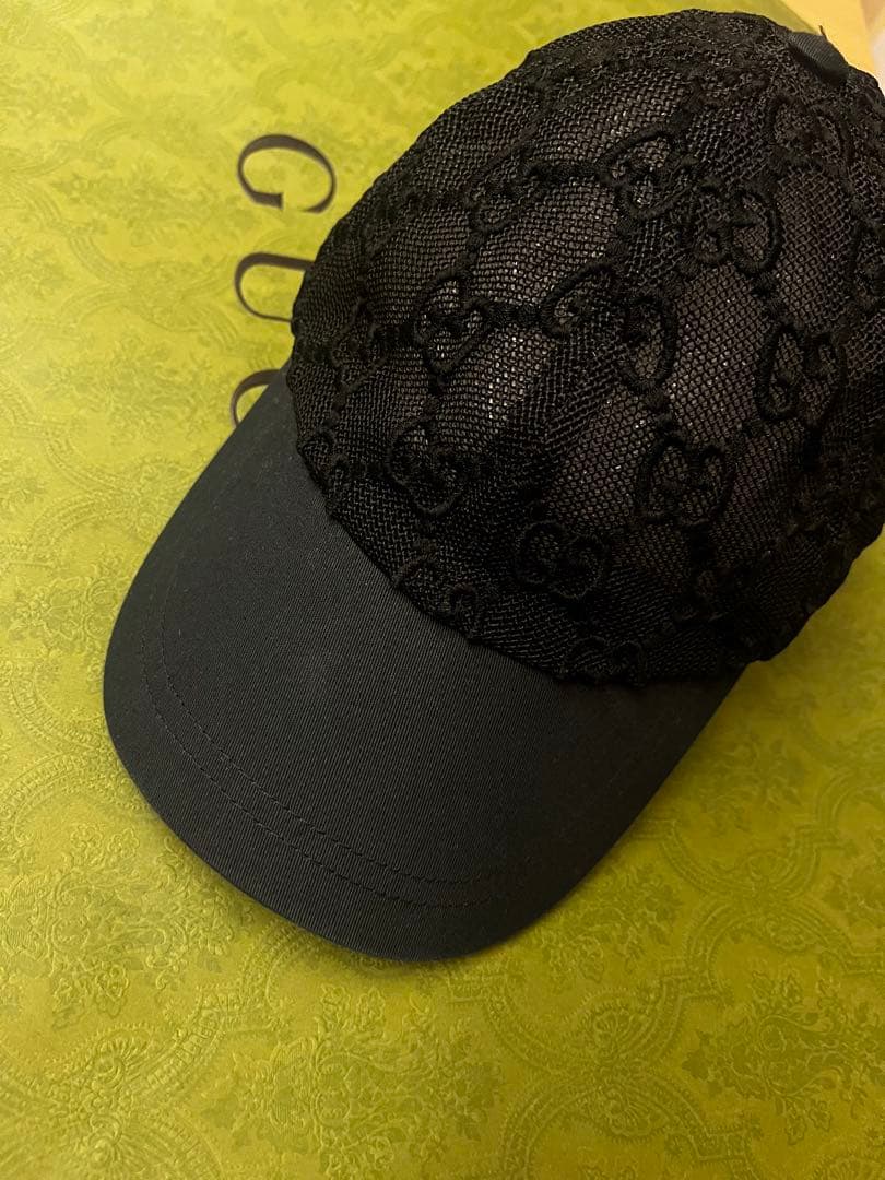 最終値下げGUCCI ブラックメッシュキャップ