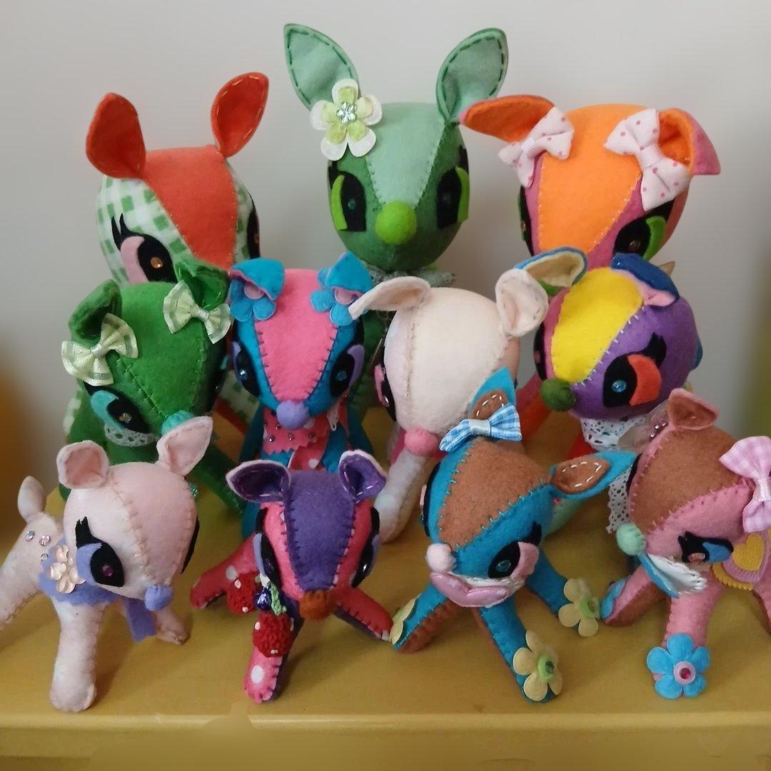 作家様　バンビ　フェルトぬいぐるみ　11体セット品 作家様 バンビ フェルトぬいぐるみ 11体セット品